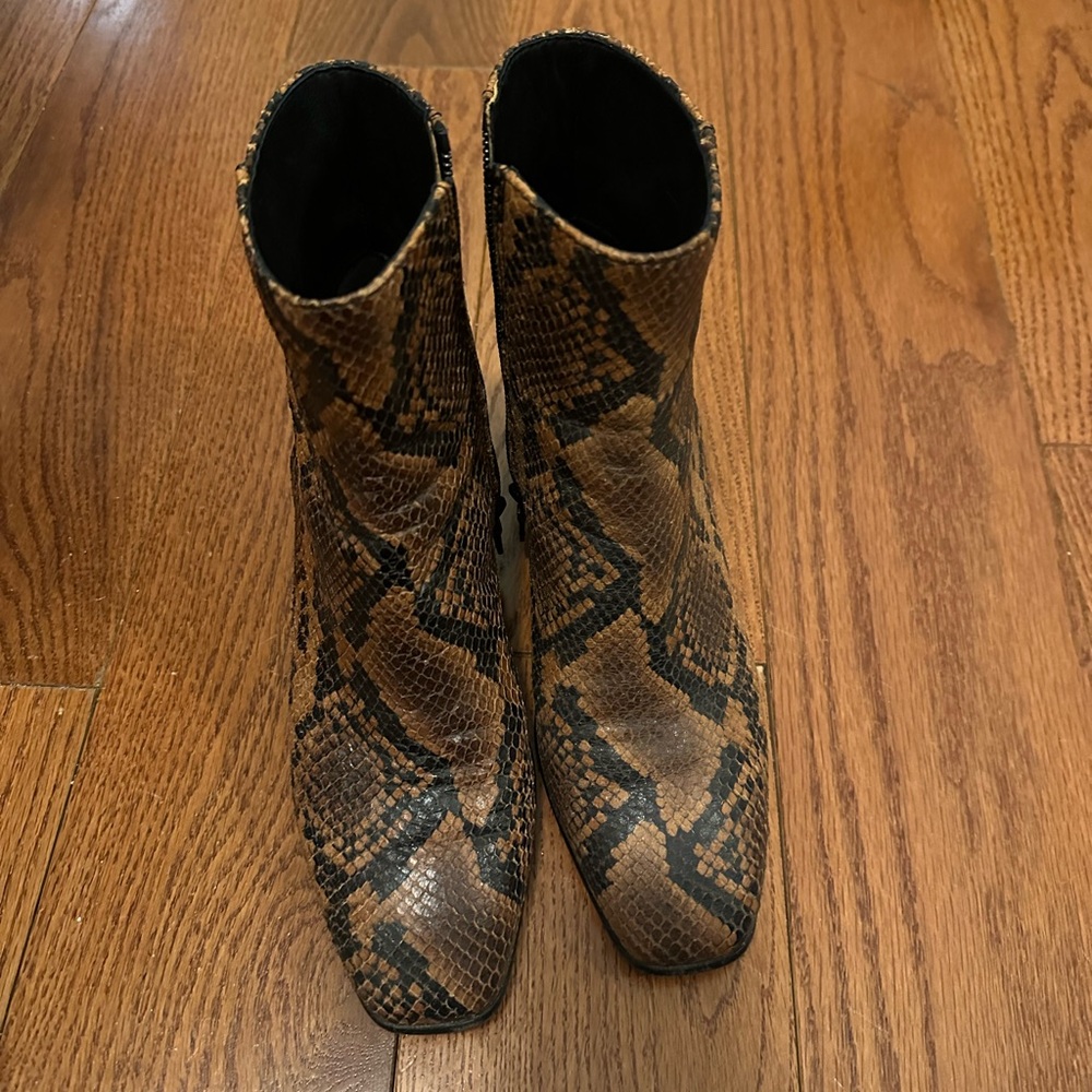 RAG & BONE SNAKESKIN ASLEN ANKLE BOOTS